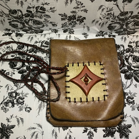 Leather side cross bag with rope strap - Picture 2 of 6